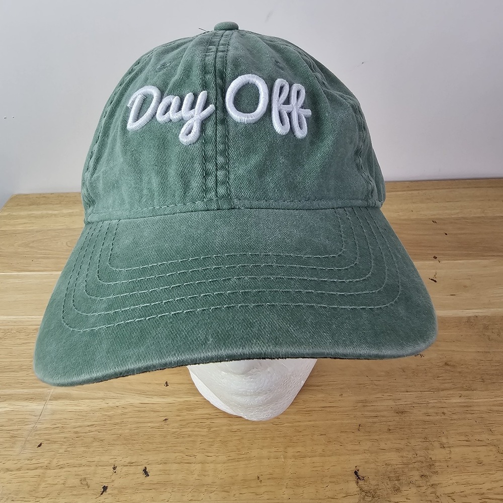 Day Off Slideback Baseball Cap Green One Size Adjustable Embroidered‎ Camouflage